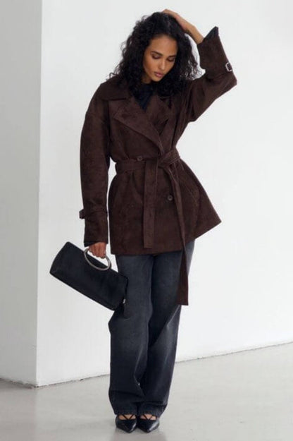 Luvik | Nubukkikaulus Vyötärötakki