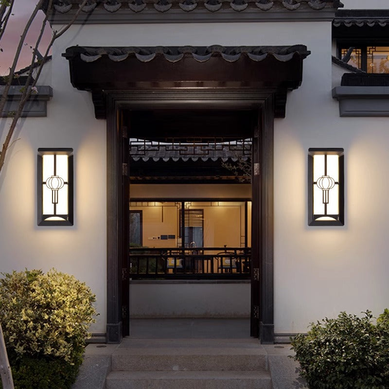 Moderne Industriell Kuboid Aluminium Akryl LED Vanntett Utendørs Vegglampe For Utendørs Patio | Luvikno