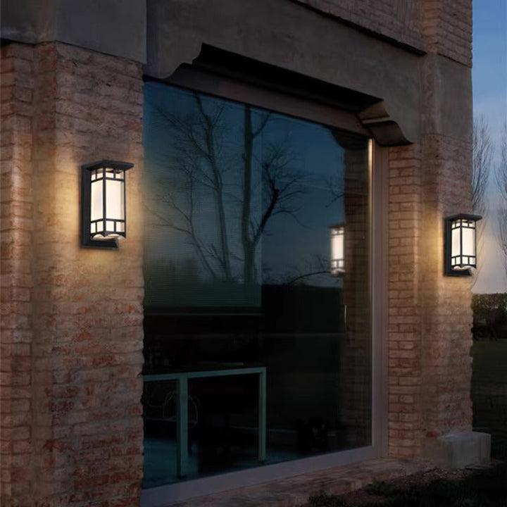 Moderne Industriell Kuboid Aluminium Akryl LED Vanntett Utendørs Vegglampe For Utendørs Patio | Luvikno