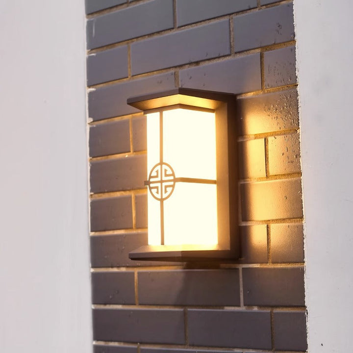 Moderne Industriell Kuboid Aluminium Akryl LED Vanntett Utendørs Vegglampe For Utendørs Patio | Luvikno