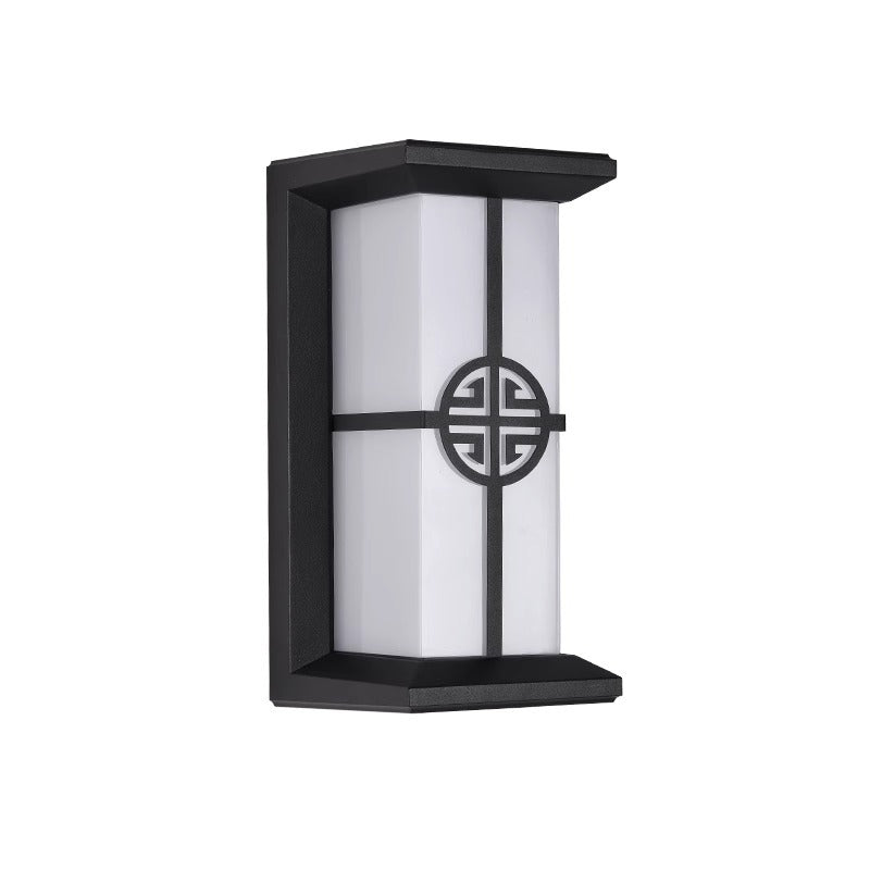 Moderne Industriell Kuboid Aluminium Akryl LED Vanntett Utendørs Vegglampe For Utendørs Patio | Luvikno