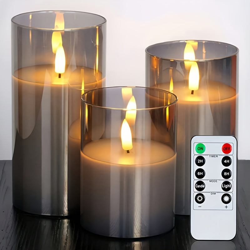 FlameFree LED Stearinlys Sett – Stilfull Ambient Belysning for Innendørs og Utendørs Luvikno