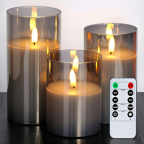 FlameFree LED Stearinlys Sett – Stilfull Ambient Belysning for Innendørs og Utendørs Luvikno