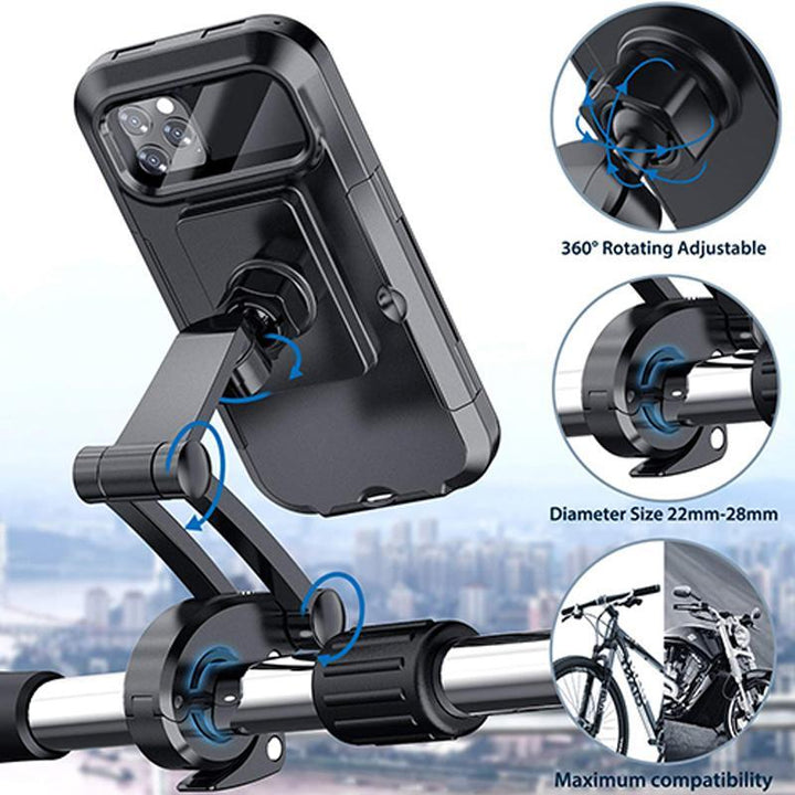 RideCharge Pro – Vanntett telefonholder med USB og 15W trådløs lading for sykkel og el-sykkel | Luvikno