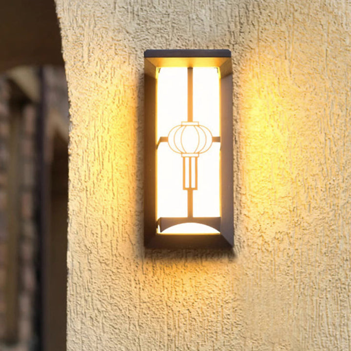Moderne Industriell Kuboid Aluminium Akryl LED Vanntett Utendørs Vegglampe For Utendørs Patio | Luvikno