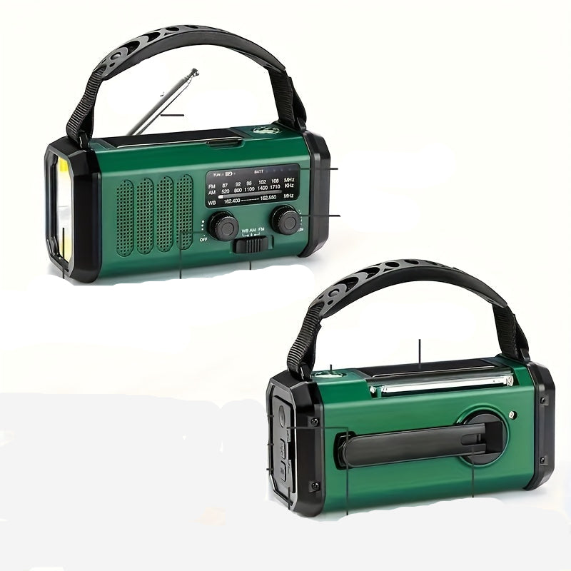 Luvikno | Solcelle Nødradio med Power Bank – Håndspak og LED-lommelykt for Camping og Utendørsbruk