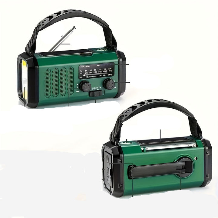 Luvikno | Solcelle Nødradio med Power Bank – Håndspak og LED-lommelykt for Camping og Utendørsbruk