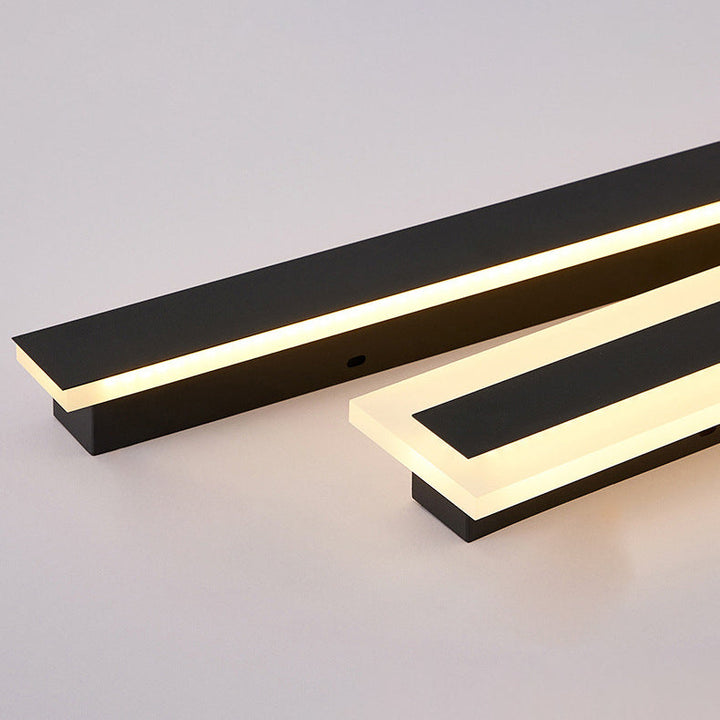 Moderne minimalistisk lang rektangulær aluminium akryl LED vegglampe for hage | Luvikno