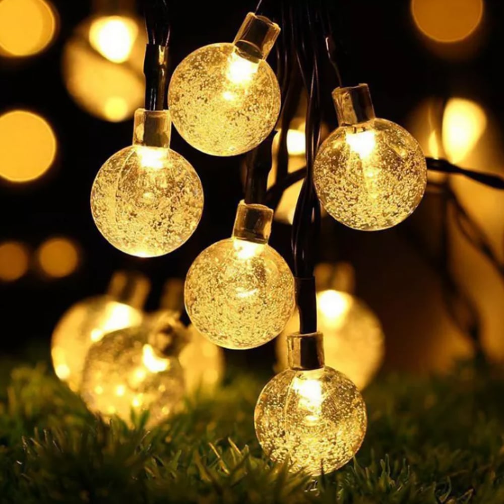 Solcelle lyslenker med ball lys - 5M-20 LED / 7M-50 LED / 12M-100 LED | Luvikno