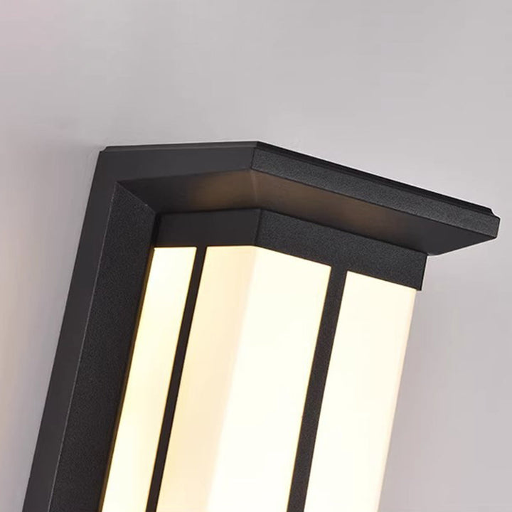 Moderne Industriell Kuboid Aluminium Akryl LED Vanntett Utendørs Vegglampe For Utendørs Patio | Luvikno