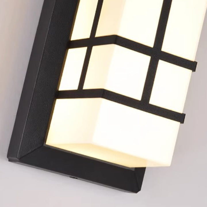 Moderne Industriell Kuboid Aluminium Akryl LED Vanntett Utendørs Vegglampe For Utendørs Patio | Luvikno