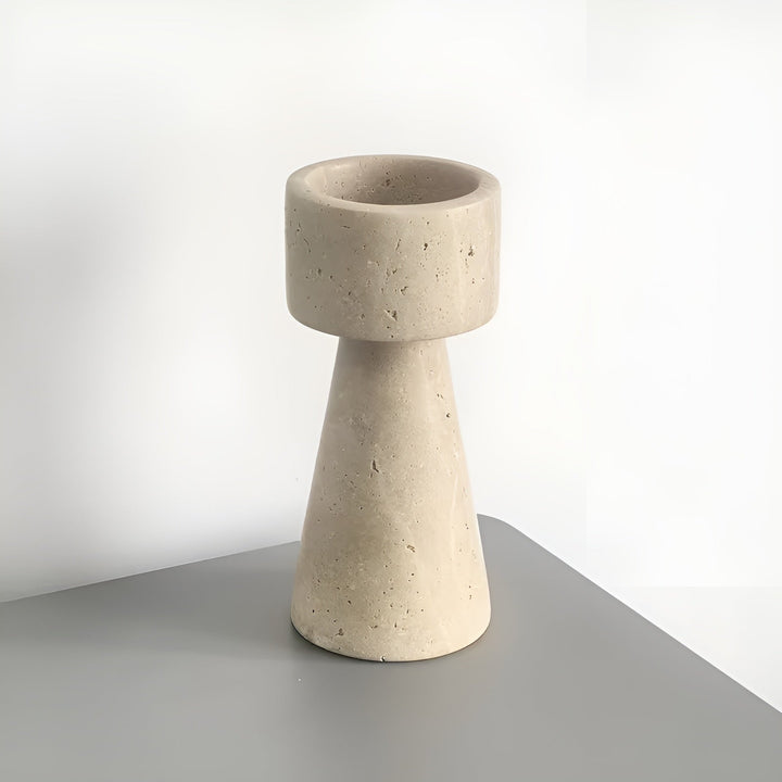 Marmor lysestake laget av naturstein – Elegant & Dekorativ | Polert for bord, bryllup og stue | Luvikno