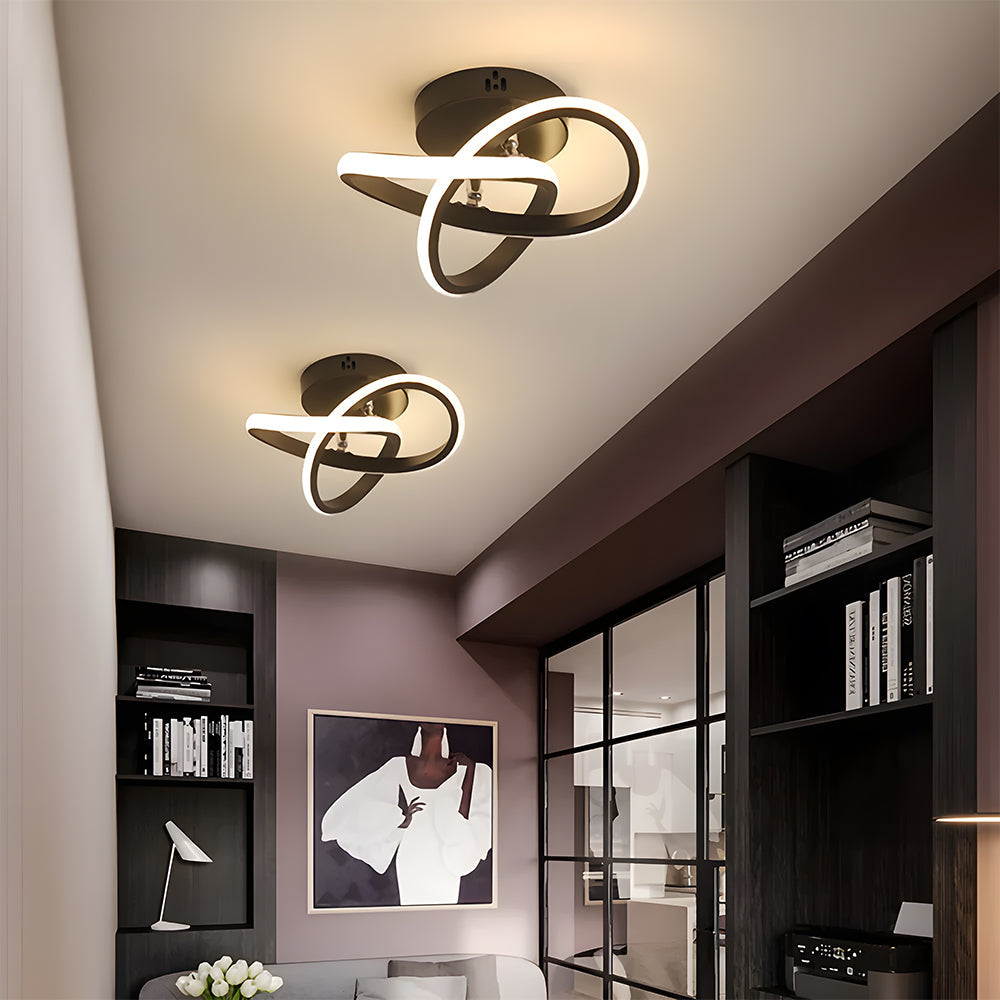 Taklampe med LED svart metallramme Luvikno