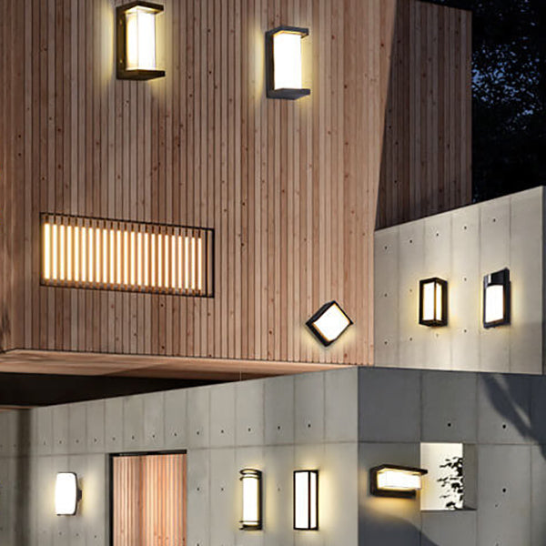Moderne Kreativ Geometri Aluminium Utendørs Vanntett LED Vegglykt Lampe | Luvikno