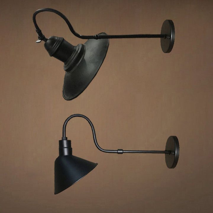 Tradisjonell Vintage Horn Jern 1-Lykt Utendørs Vegglampe For Entré | Luvikno