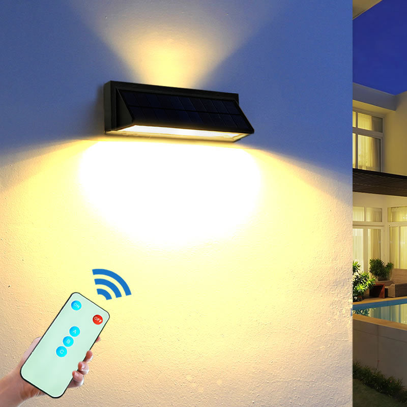 Utendørs solbelyst vanntett rektangulær skrå LED terrassevegglampe | Luvikno