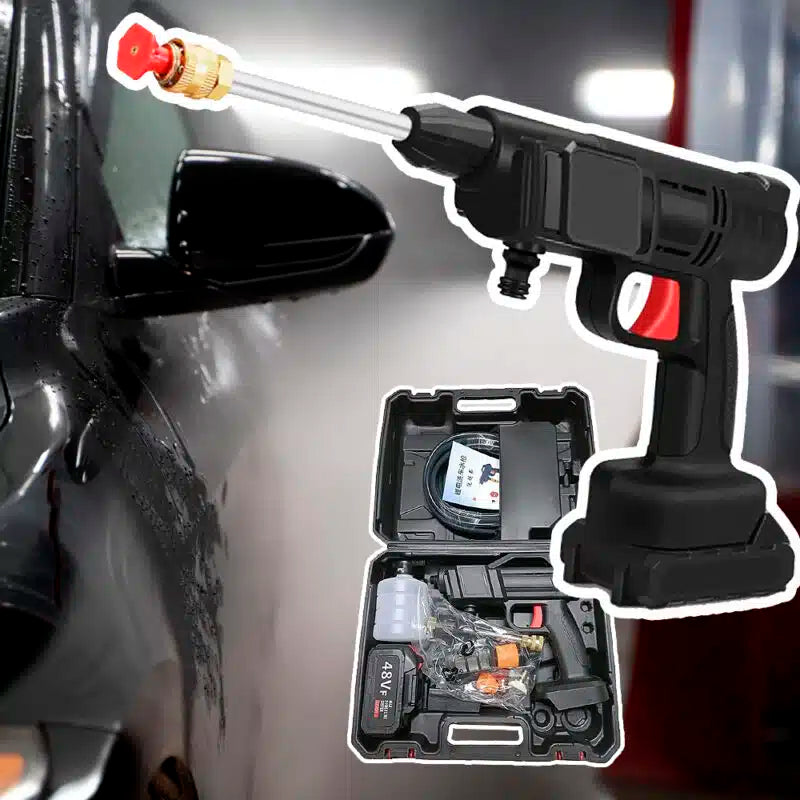 Bærbar høytrykk vasker 7 bar/101 PSI – med batteri inkludert lader – | Luvikno
