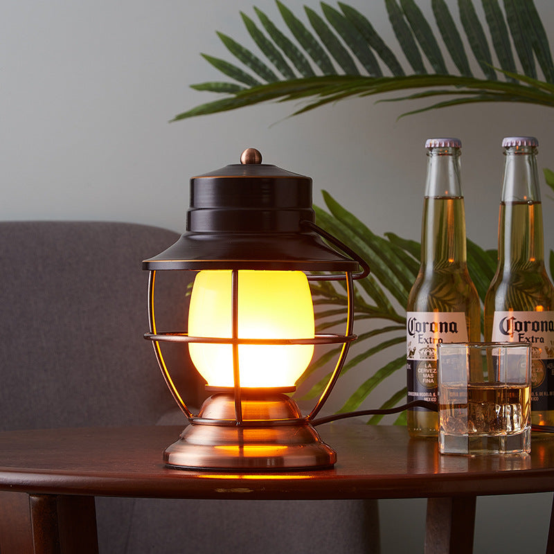 Tradisjonell gård vannavstøtende oppladbar jern akryl sylinder LED bordlampe for underholdningsrom | Luvikno