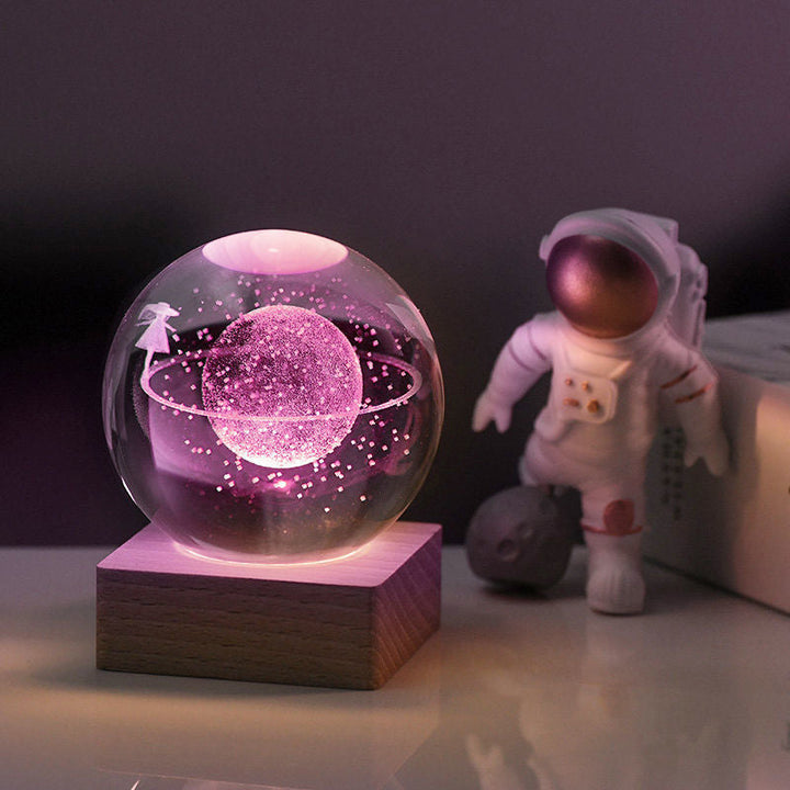 Luvikno | 3D Galaxy Crystal Ball Naturlampe Dekorativ Lampe