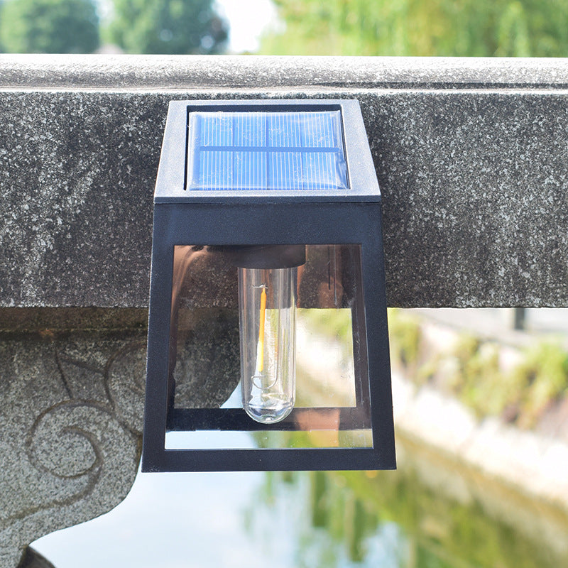 Moderne Firkantet Plast Solenergi LED Utendørs Vanntett Hage Landskap Vegglampe | Luvikno