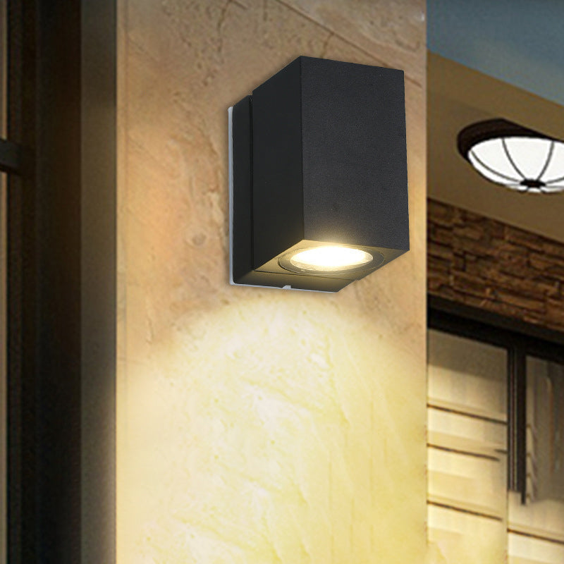 Moderne Enkelthet Vanntett Justerbar Vinkel Kvadrat Aluminium LED Vegglampe For Utendørs Terasse | Luvikno
