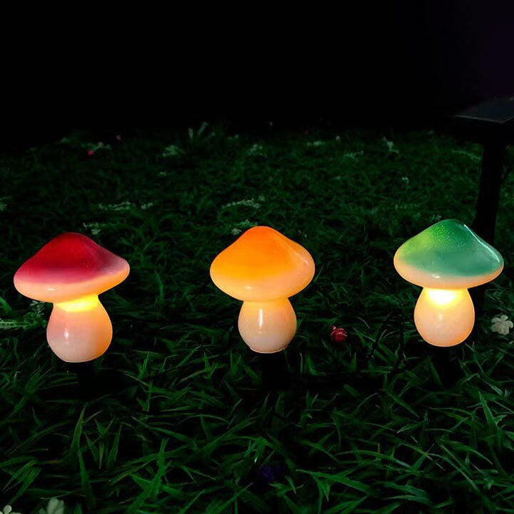 Solarlampe Utendørs Harpiks Sopp LED Hage Innsettings Dekorativ Landskapslys | Luvikno