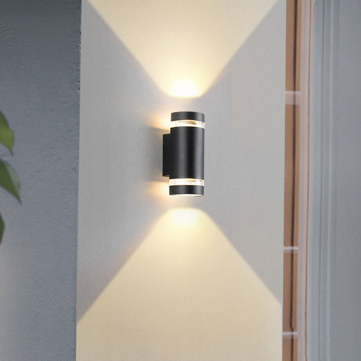 Samtidig industriell vanntett aluminiumsylinder LED opp og ned lyssterk spotlight vegglampe for utendørs terrasse | Luvikno