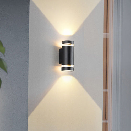 Samtidig industriell vanntett aluminiumsylinder LED opp og ned lyssterk spotlight vegglampe for utendørs terrasse | Luvikno