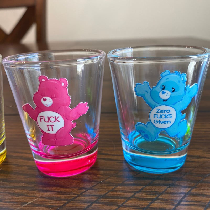 Swear Bears Shot Glasses Set, 6 Pieces | Luvikno