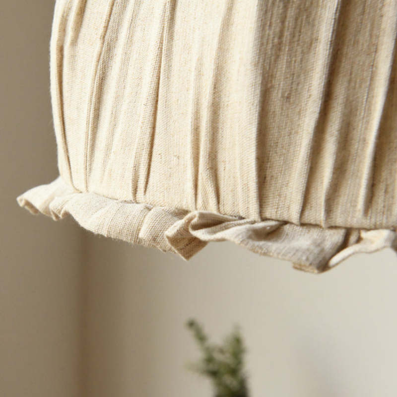 EcoLume - Minimalistisk skandinavisk LED Pendellampe Beige Tørkle, Justerbar for Stue og Spisestue | Luvikno