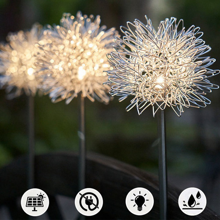 Solar LED Hage Lys (2 stk) Løvetann Design med Spike | Luvikno