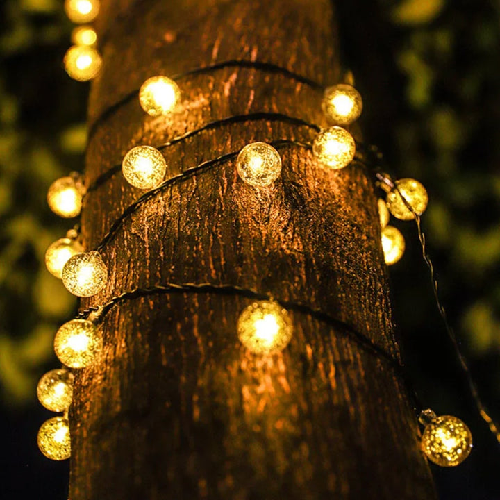 Solcelle lyslenker med ball lys - 5M-20 LED / 7M-50 LED / 12M-100 LED | Luvikno