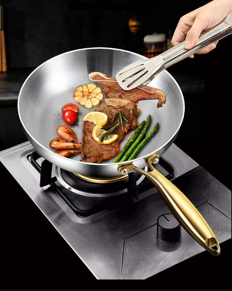 ChefSteel – Profesjonell Rustfritt Stål Stekepanne for Gass & Induksjon | Luvikno