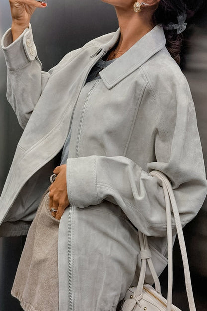 Luvik | Vintage Harmaa Pitkähihaine Takki