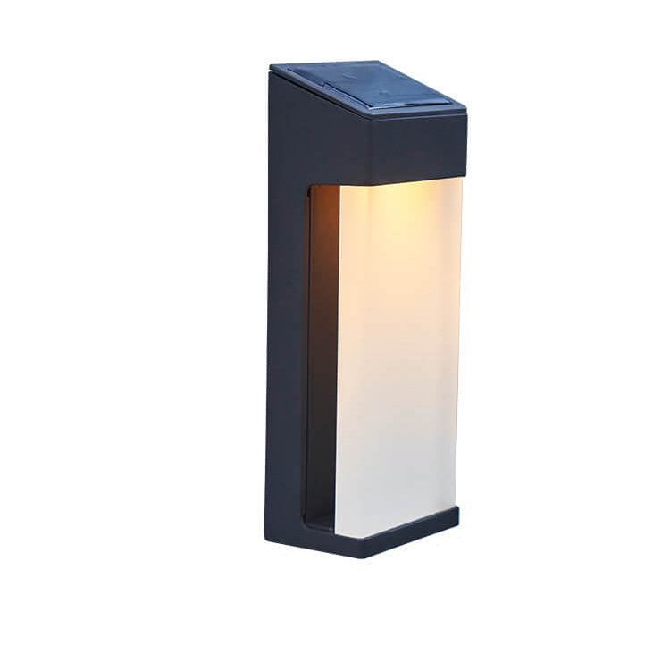 Solar Square Frosted Glass Vanntett Utendørs LED Vegglampe | Luvikno