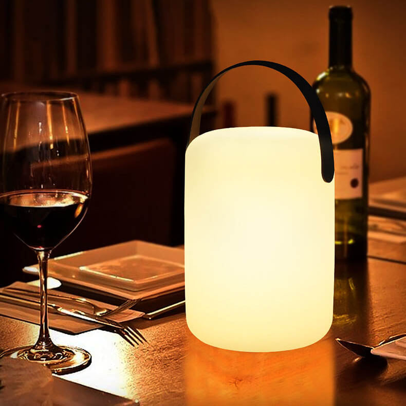 Moderne Enkelhet Plast Rund Kvadratisk Hånd LED Bordlampe For Utendørs Terrasse | Luvikno