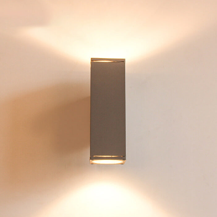 Moderne minimalistisk firkantet søyle LED lysende utendørs vanntett vegglampe | Luvikno