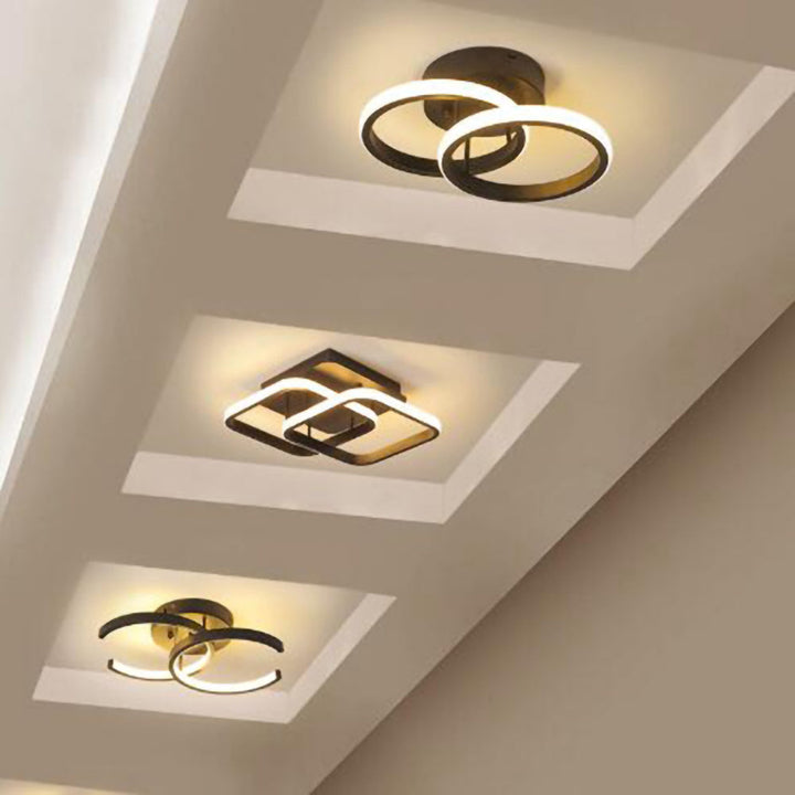 Taklampe med LED svart metallramme Luvikno