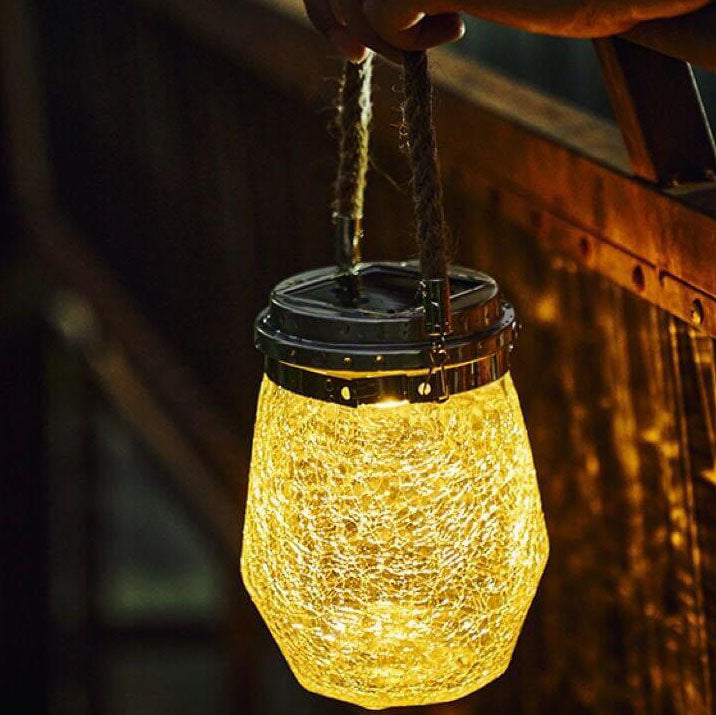 Samtidig KREATIV sprukket glassflaske stjerne dekor LED solcelle lyskjede for utendørs terrasse | Luvikno