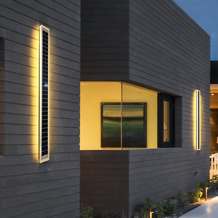Minimalist Utendørs Solrektangulær Strip Vanntett Patio LED Vegglampe | Luvikno