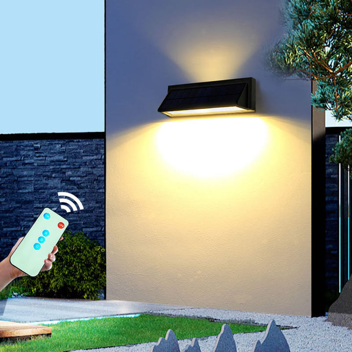 Utendørs solbelyst vanntett rektangulær skrå LED terrassevegglampe | Luvikno