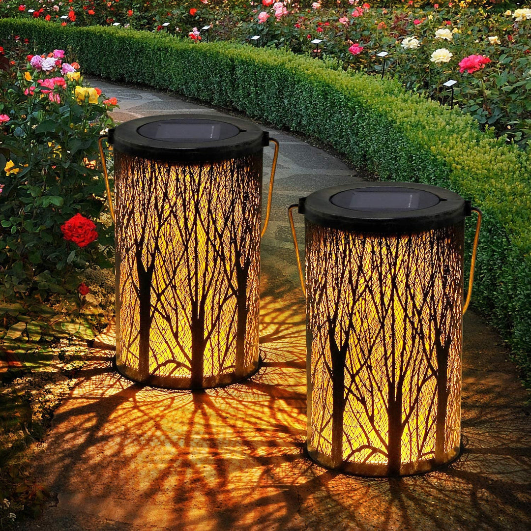 Moderne Art Deco Sol Sylinder Skjelett Lantern Jern LED Utendørs Landskapslys For Hage | Luvikno