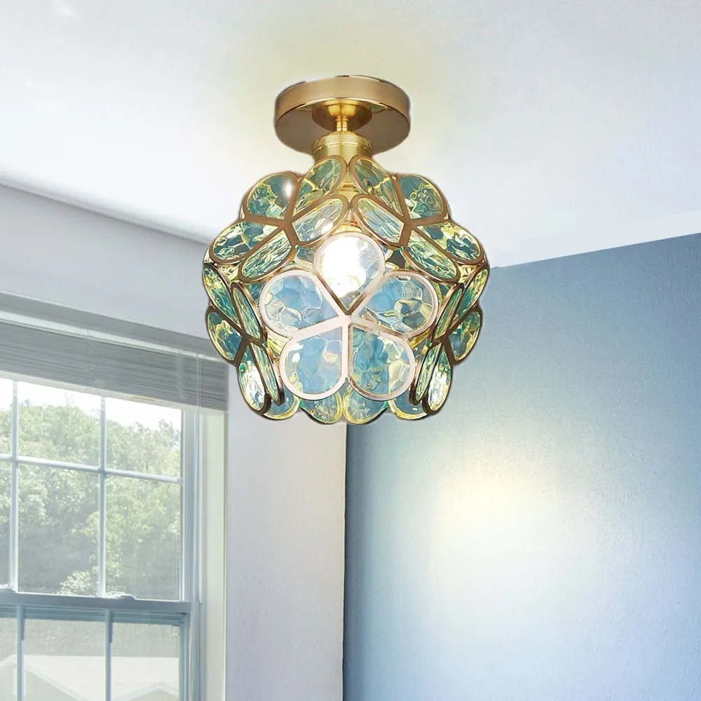 Kunstnerisk Glass Ceiling Lamp med Blomsterdesign - FlowerHall | Luvikno
