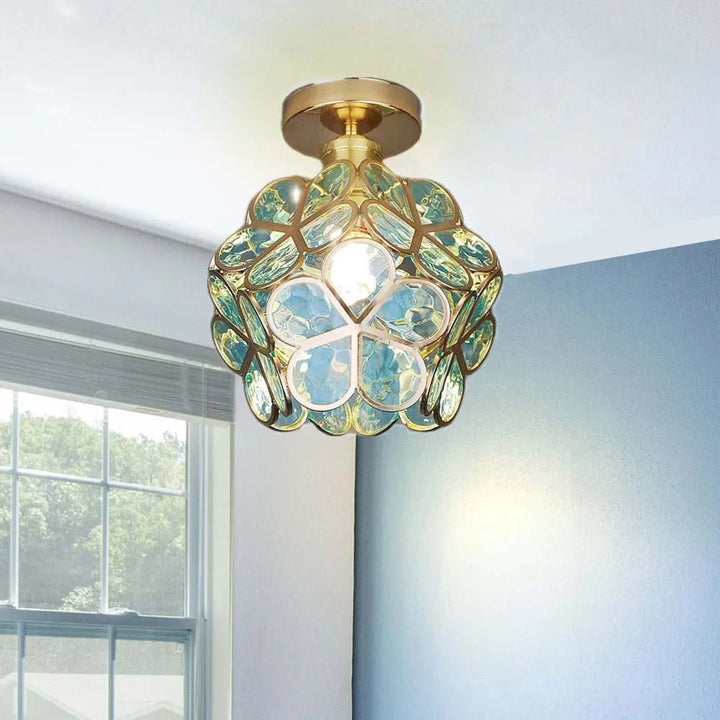 Kunstnerisk Glass Ceiling Lamp med Blomsterdesign - FlowerHall | Luvikno
