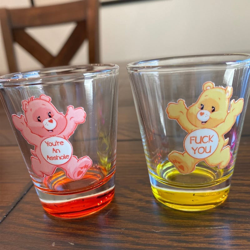 Swear Bears Shot Glasses Set, 6 Pieces | Luvikno