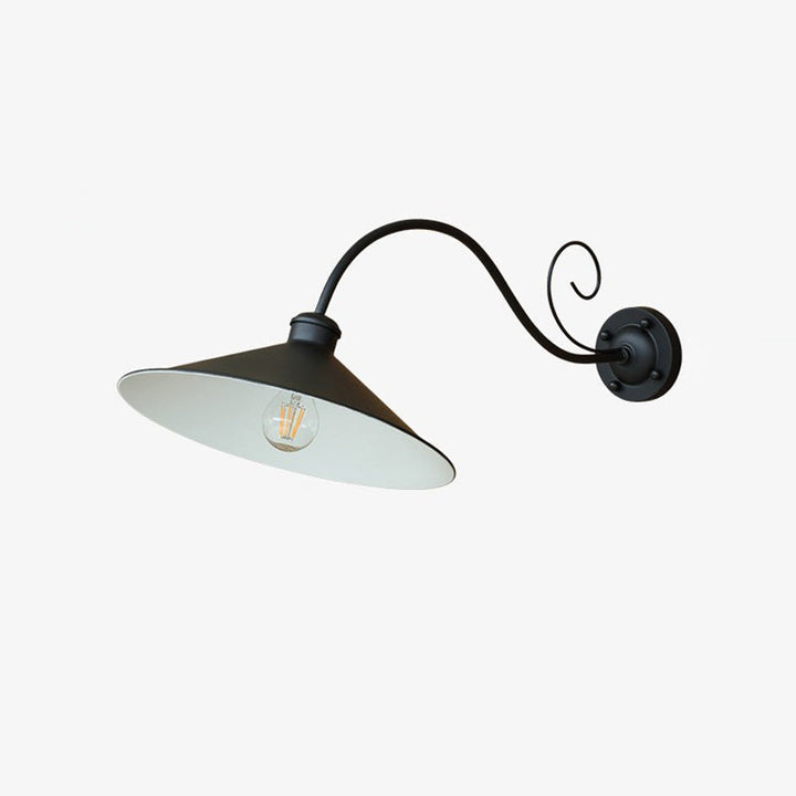 Moderne Retro Vanntett Jern Rund 1-Lys Vegglampe For Hage | Luvikno