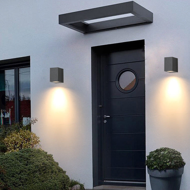 Moderne Industriell Rektangulær Aluminium 1-Lys Utendørs Vegglampe For Hage | Luvikno