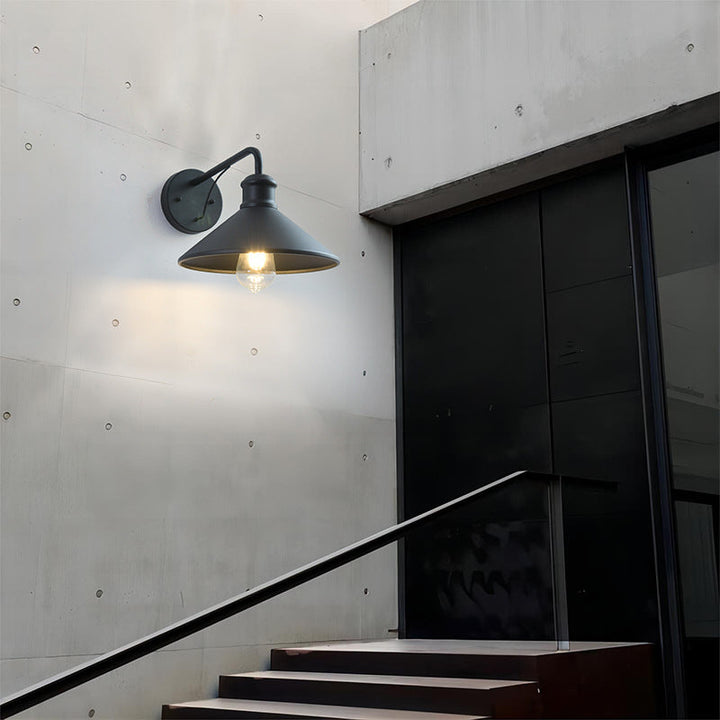 Moderne Minimalistisk Kjegle Jern 1-Lys Vegglampe For Utendørs Patio | Luvikno