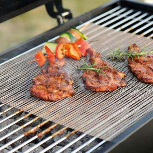 Luvikno | Grillfine BBQ Grillnett / Grillmat | Non-stick & Gjenbrukbar | Varmeresistent opp til 370 °C | For kjøtt, fisk & grønnsaker