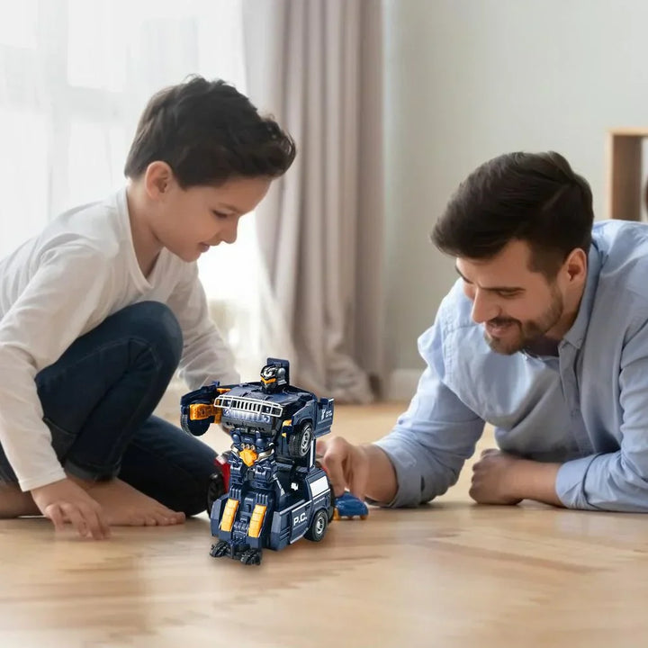 RoboPolice leke - Forvandlingsbar politibil og robot for barn Luvikno